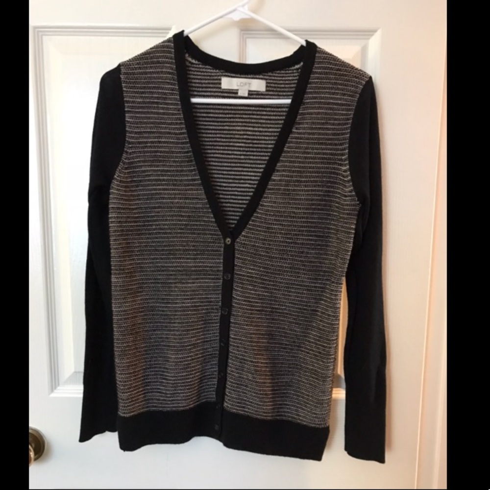 LOFT gold and black cardigan